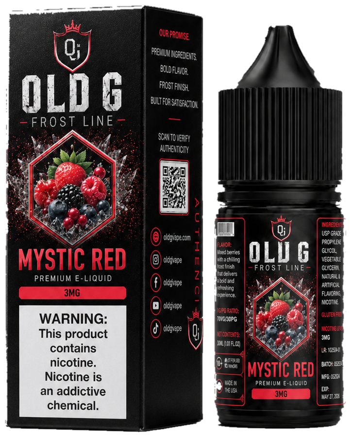 Mystic Red — bottle and box