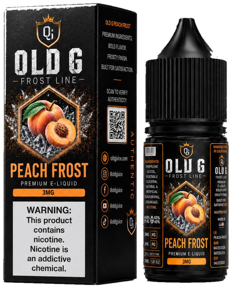 Peach Frost — bottle and box